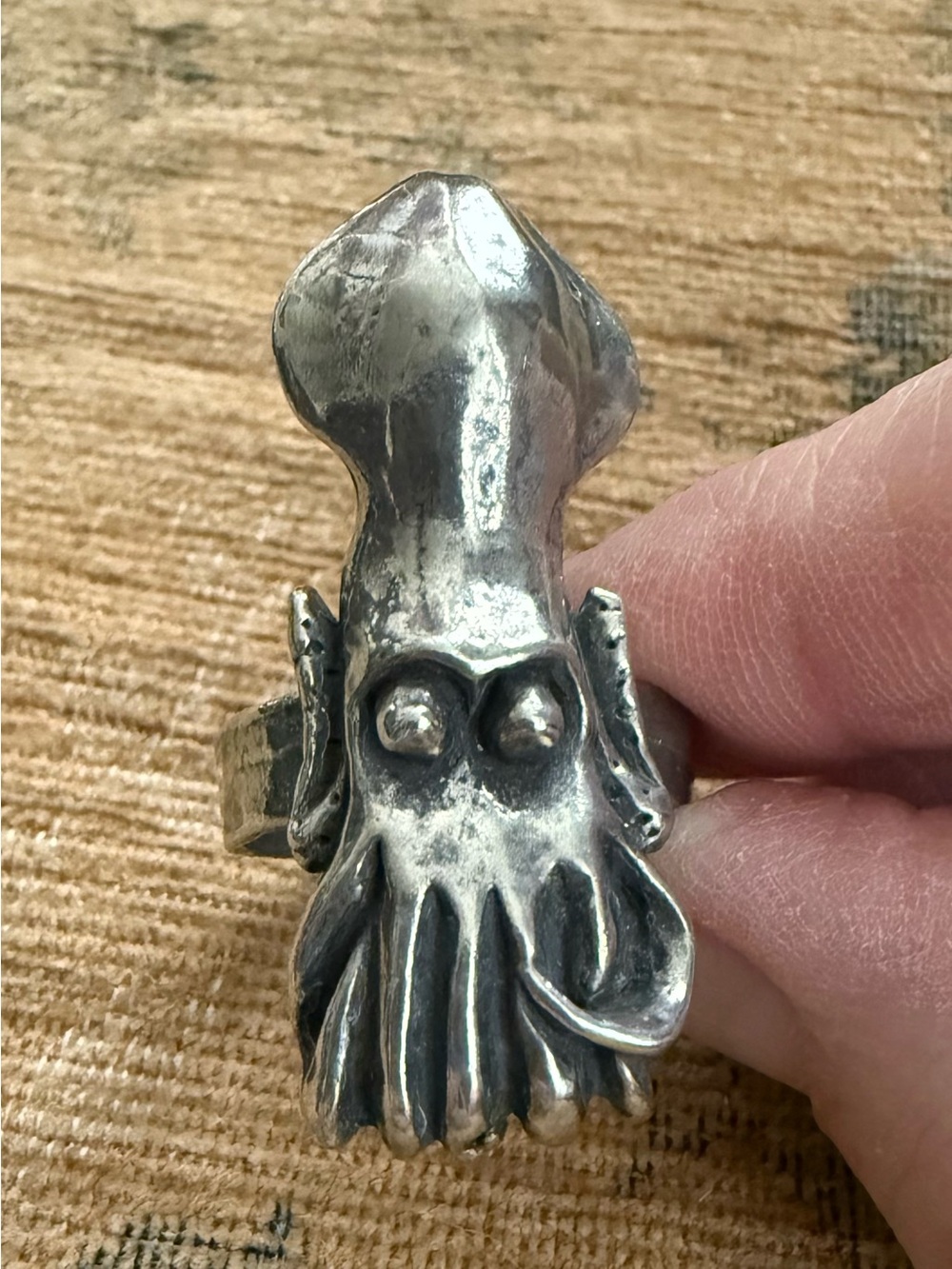 Sterling Silver Squid Skull Ring from Witch’s Estate Sale Cool piece! Size 10